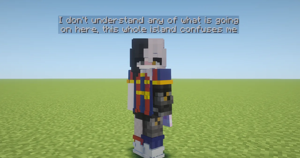 Merch Guy NPC with a custom skin mid-dialogue